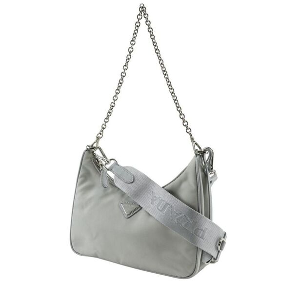 Prada Re-Edition Grey Synthetic Shoulder Bag (Pre-Owned) - Picture 2 of 11